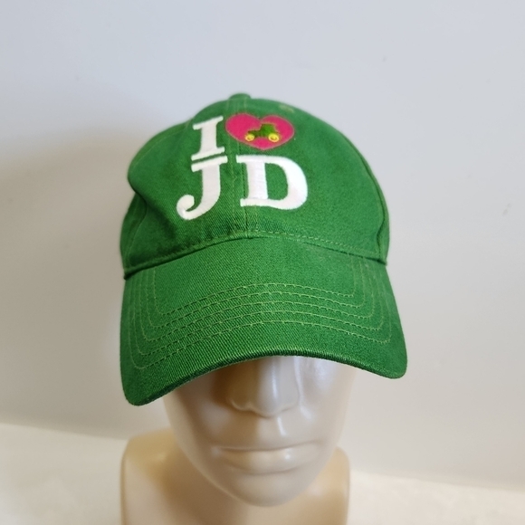 John Deere Green White Pink Heart Tractor Baseball Hat Cap - Picture 1 of 16